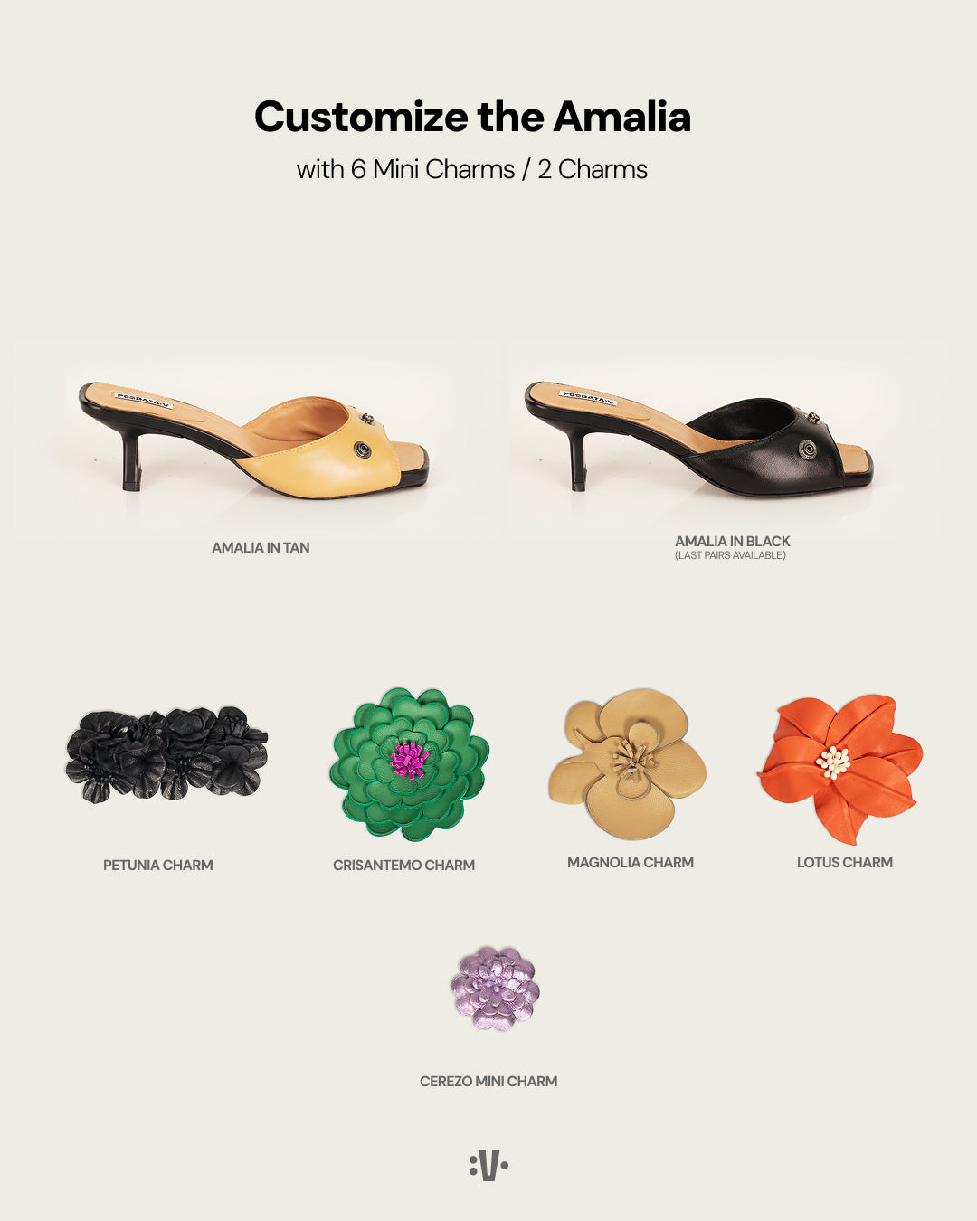 Amalia in Black + Set of Charms